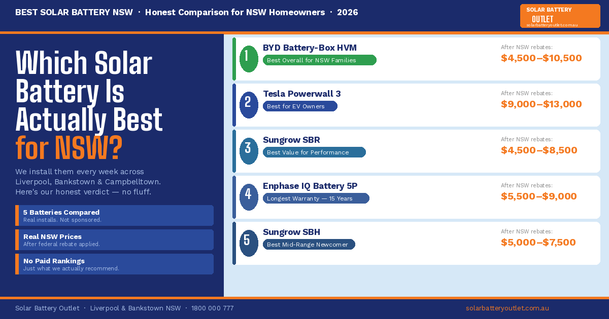 best solar battery NSW comparison