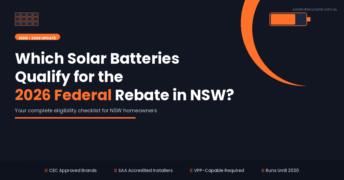 Which Solar Batteries Qualify for the 2026 Federal Rebate in NSW