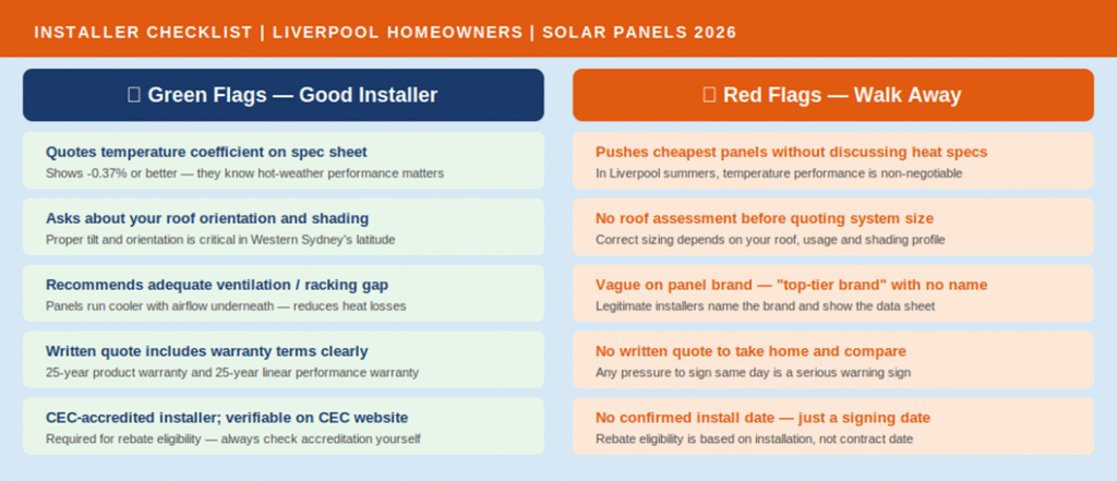 What separates a good solar installer from a poor one — Liverpool homeowner checklist