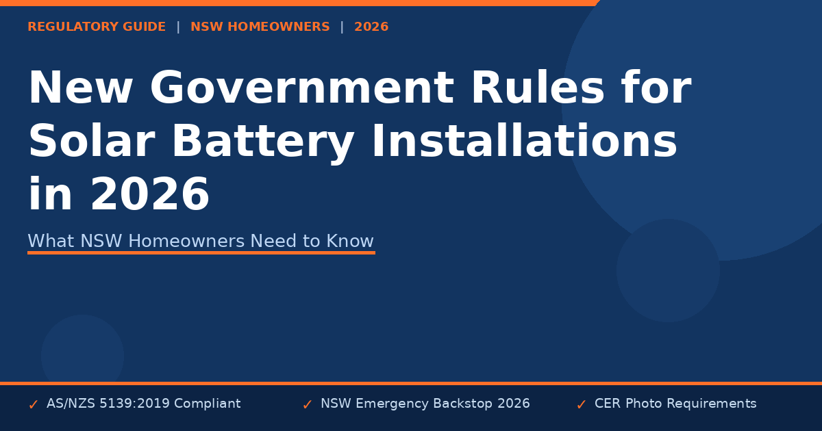 New Government Rules for Solar Battery Installations in 2026