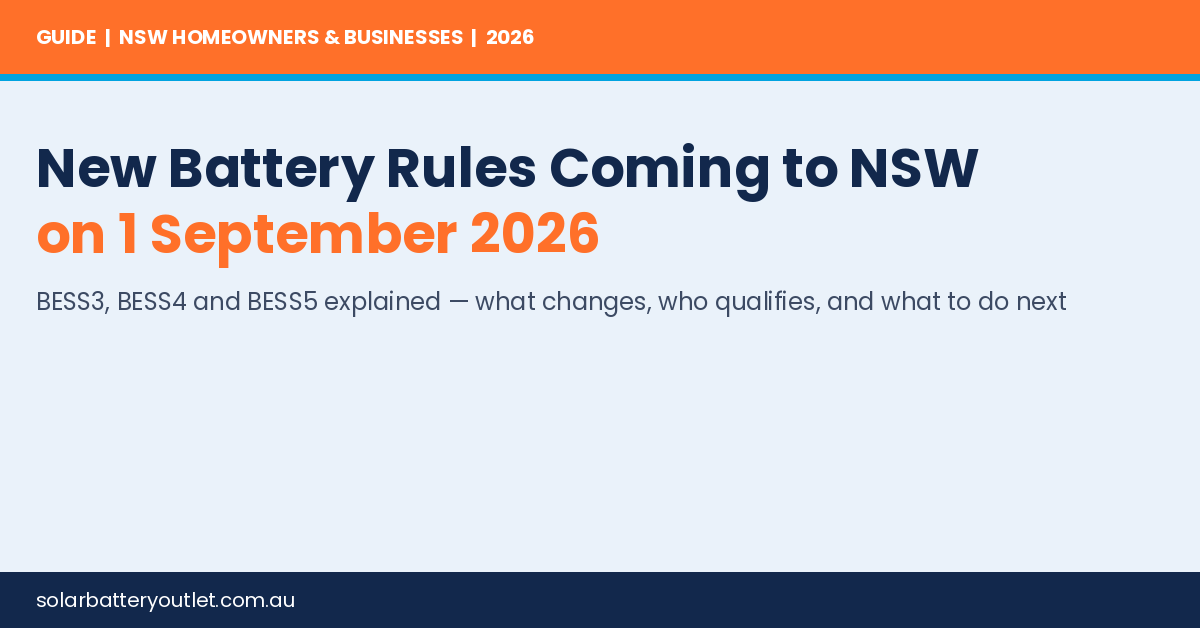 New NSW battery rules from 1 September 2026 for homeowners and businesses